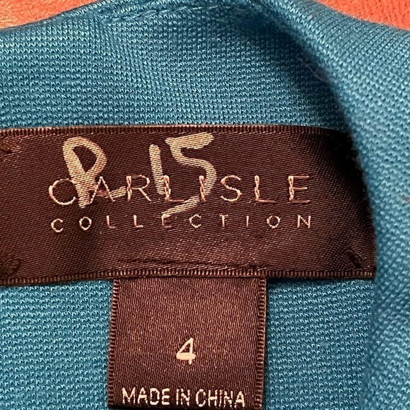 Per Se by Carlisle Collection Dress Size 4 Turquoise Zip Up Back Ret $555 NWT - Picture 11 of 11